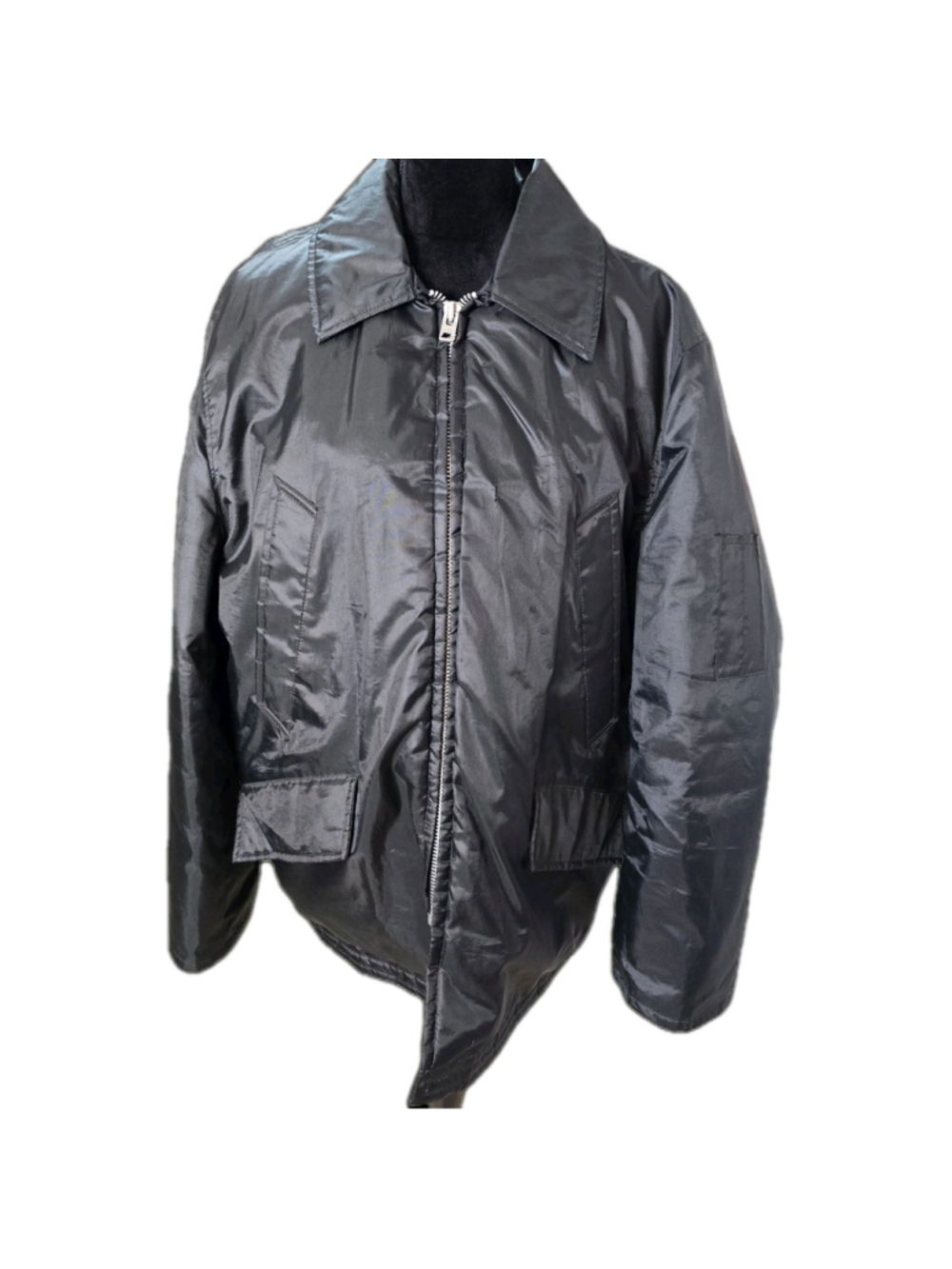 Vintage 1980s Golden Fleece Industrial Work Jacket Black USA Made Size 44